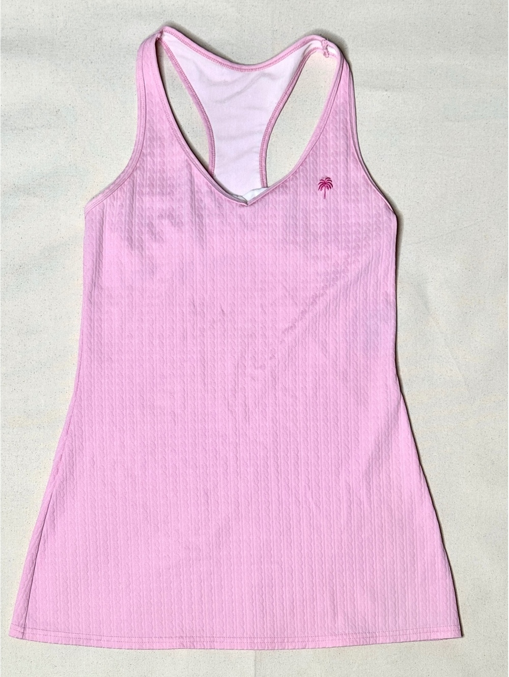 Lilly Pulitzer Pink Textured Racerback Mini Dress Built In Bra Size M